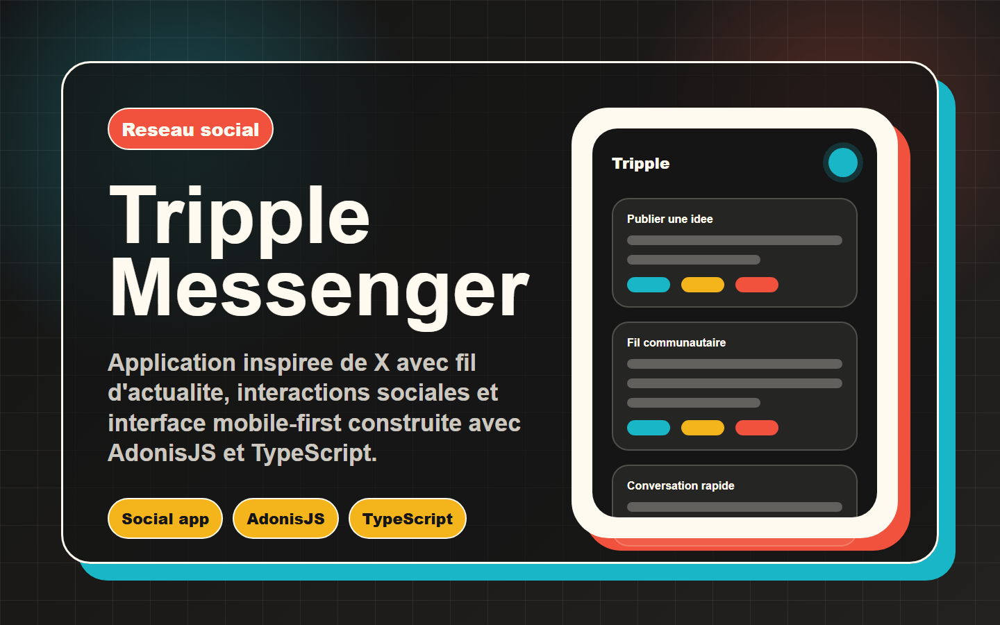 Visuel du projet Tripple Messenger